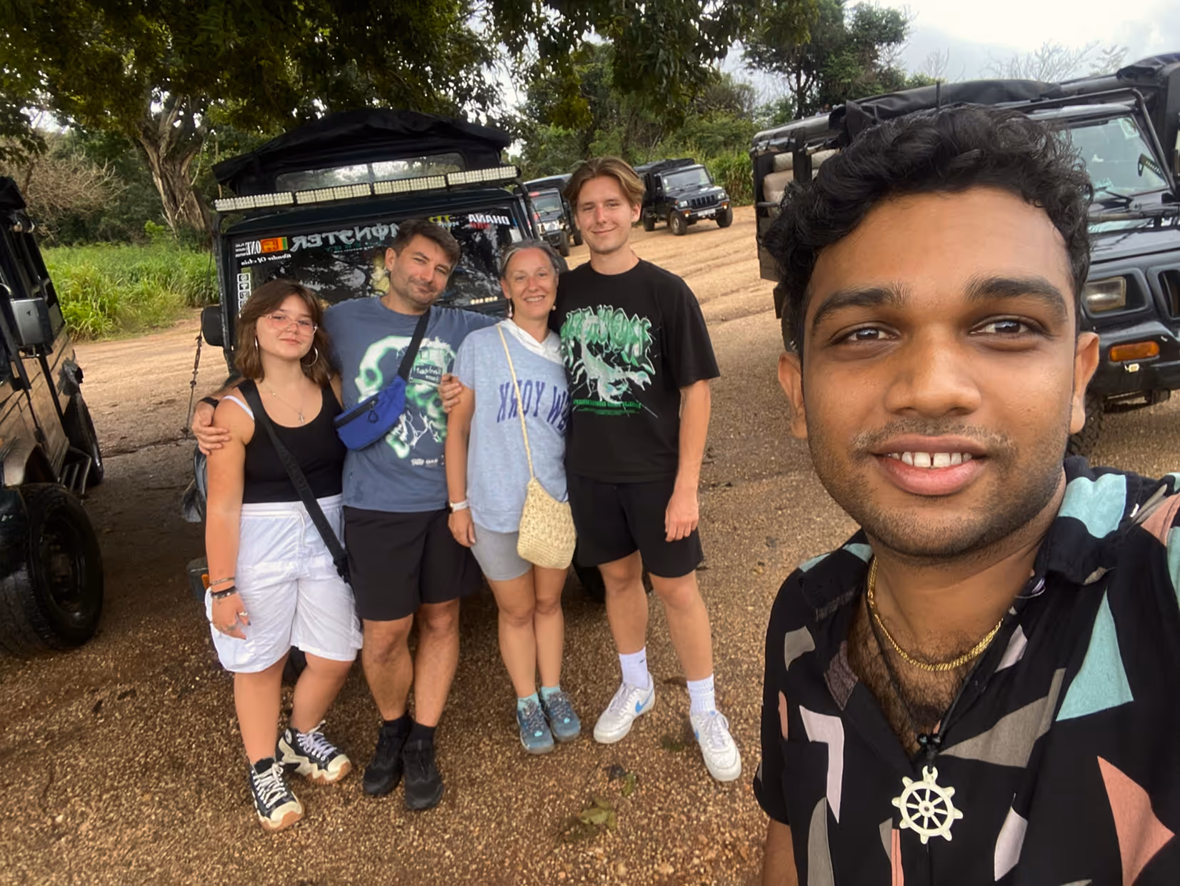 A selfie with happy clients